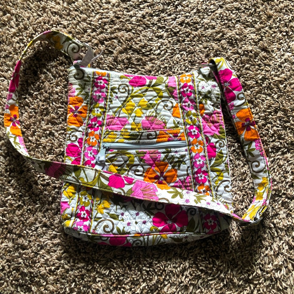 Vera Bradley Pink and Orange Floral Crossbody Purse